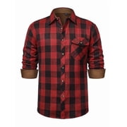 sogami Mens Flannel Shirts Casual Long Sleeve Button Down Plaid Shirts