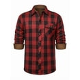 thumbnail image 1 of sogami Mens Flannel Shirts Casual Long Sleeve Button Down Plaid Shirts With Pocket Regular Fit CLoth For Winter, 1 of 7