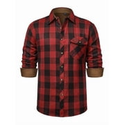 sogami Mens Flannel Shirts Casual Long Sleeve Button Down Plaid Shirts With Pocket Regular Fit CLoth For Winter
