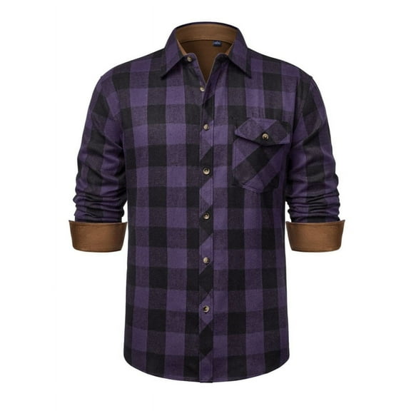 sogami Mens Flannel Shirts Casual Long Sleeve Gingham Button Down Shirts With Pocket Regular Fit