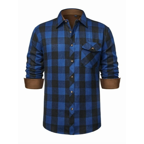 sogami Mens Flannel Shirts Casual Slim Fit Long Sleeve Button Down Plaid Shirts With Pocket