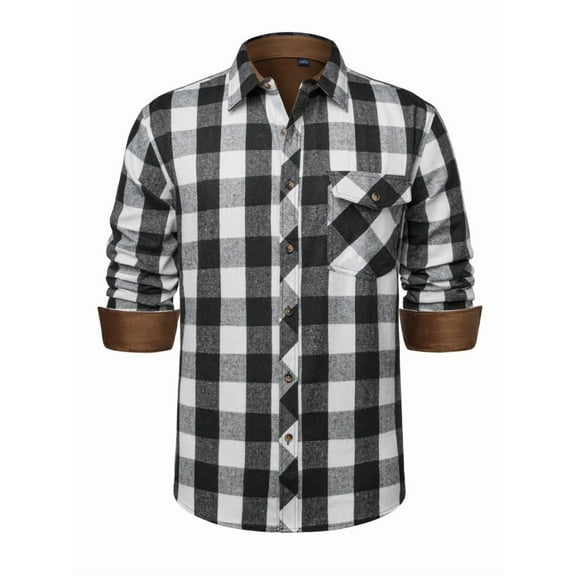 sogami Mens Flannel Shirts Long Sleeve Button Down Checkered Shirts With Pocket Casual Fit