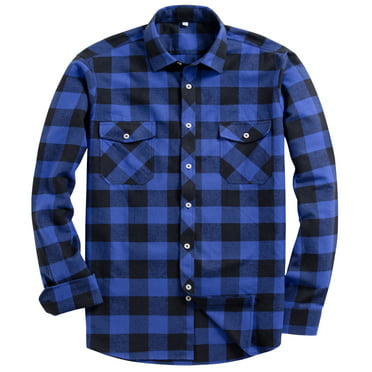 Ovticza Plaid Shirts for Men Regular Fit Long Sleeve Casual Work Shirts ...