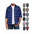 thumbnail image 1 of sogami Mens Long Sleeve Plaid Flannel Casual Shirts Button Down Male Regular Fit, 1 of 9