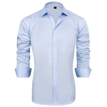 Alimens & Gentle Mens Long Sleeve Stretch Cotton Dress Shirt Regular Fit Button Down