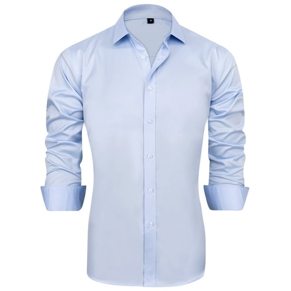 Alimens & Gentle Mens Long Sleeve Stretch Cotton Dress Shirt Regular Fit Button Down
