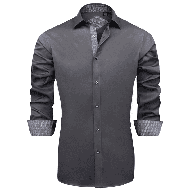 Alimens & Gentle Mens Long Sleeve Stretch Dress Shirts Big & Tall