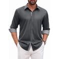 thumbnail image 1 of sogami Mens Long Sleeve Stretch Dress Shirts Casual Button Down Shirt, 1 of 8