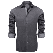 Alimens & Gentle Men's Long Sleeve Cotton Stretch Casual Buttin Up Shirts Wrinkle-Free