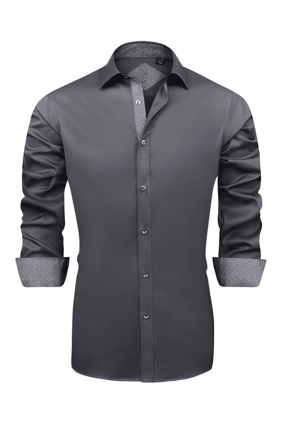 Mens Long Sleeve Stretch Dress Shirts Casual Button Down Shirt
