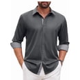 thumbnail image 1 of sogami Mens Long Sleeve Stretch Dress Shirts Casual Button Down Shirt, 1 of 8