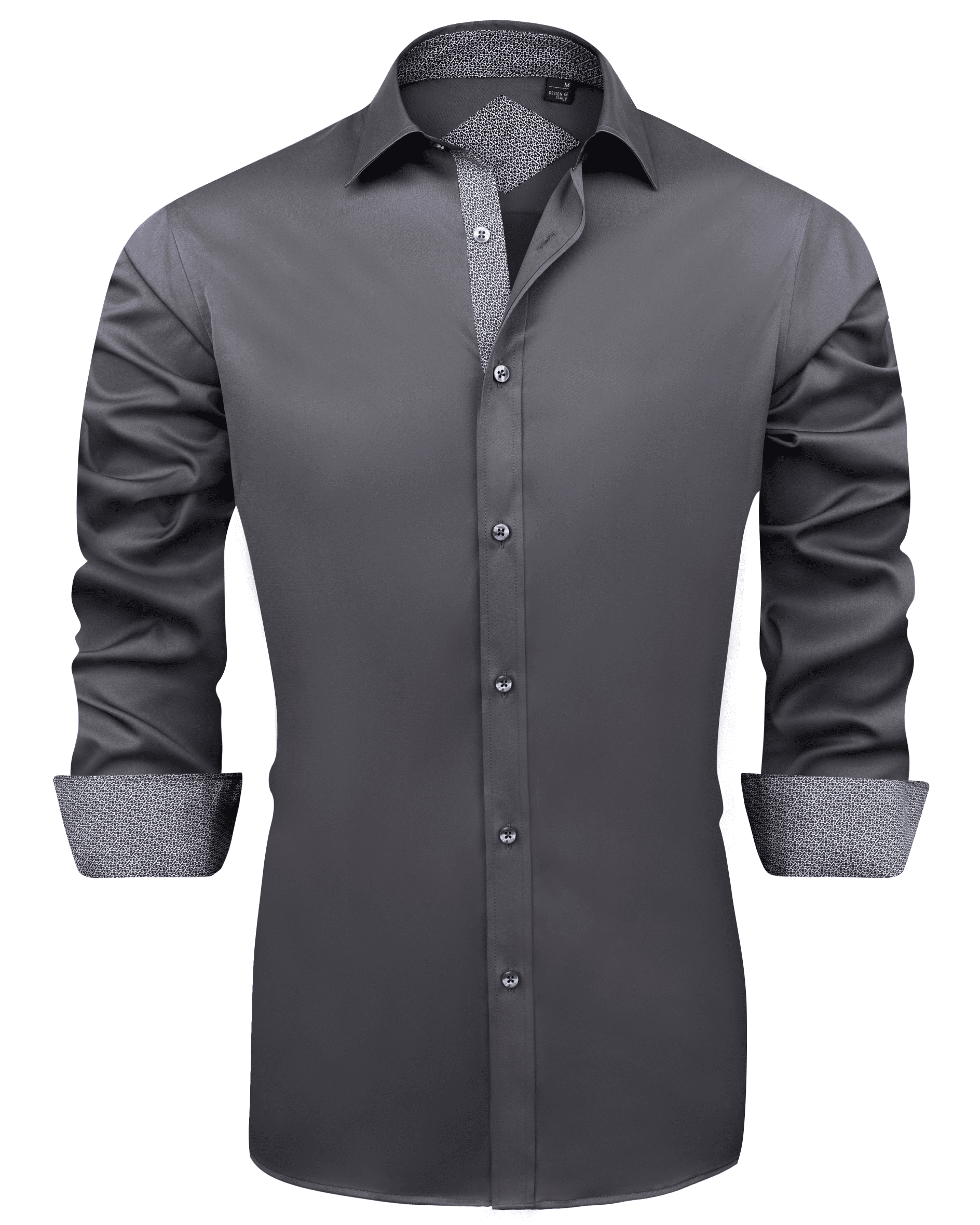 Alimens & Gentle Mens Long Sleeve Cotton Spandex Dress Shirt