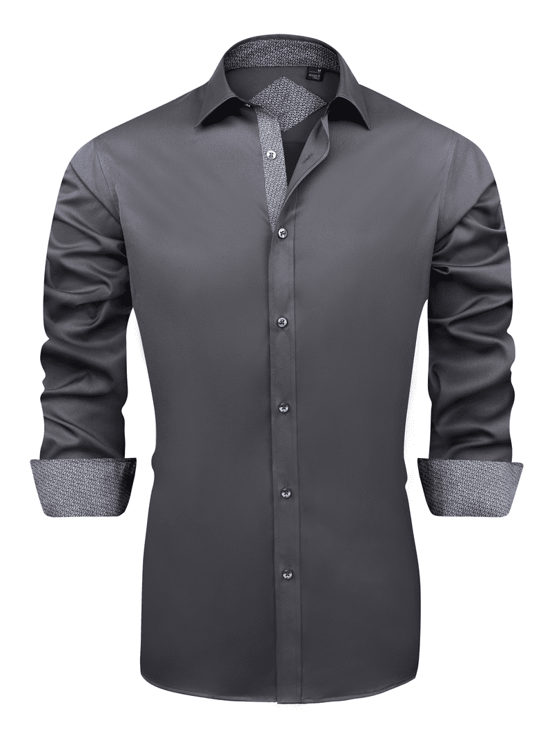 しゃーたん様＊L’Or＊Asymmetry Collar Shirt Alimens & Gentle Mens Long Sleeve, Wrinkle-Free, Cotton