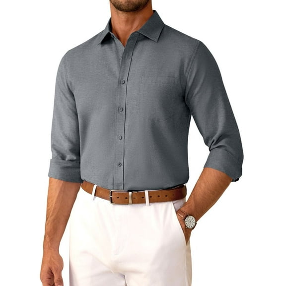 sogami Mens Oxford Button Down Shirt Cotton Formal Collar Dresses Shirt For Office