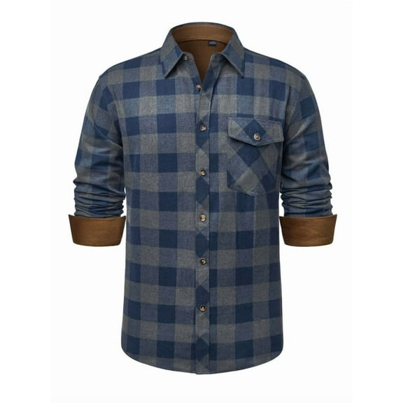 sogami Mens Plaid Button Up Shirt Casual Long Sleeve Flannel Shirts Relaxed Fit Cloth For Winter
