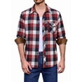 thumbnail image 1 of sogami Mens Flannel Shirts Long Sleeve Button Up Plaid Shirts For Fall, 1 of 9