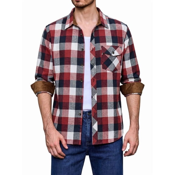 sogami Mens Flannel Shirts Long Sleeve Button Up Plaid Shirts For Fall