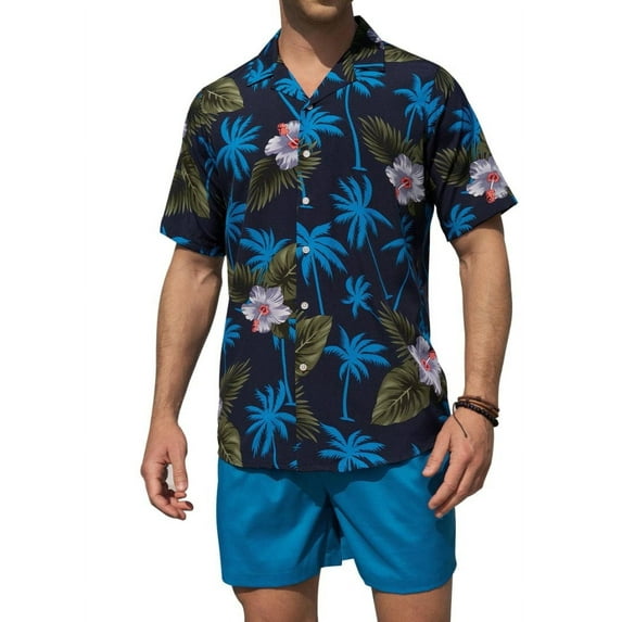 sogami Mens Short Sleeve Casual Hawaiian Shirt Summer Floral Aloha Camp Shirts