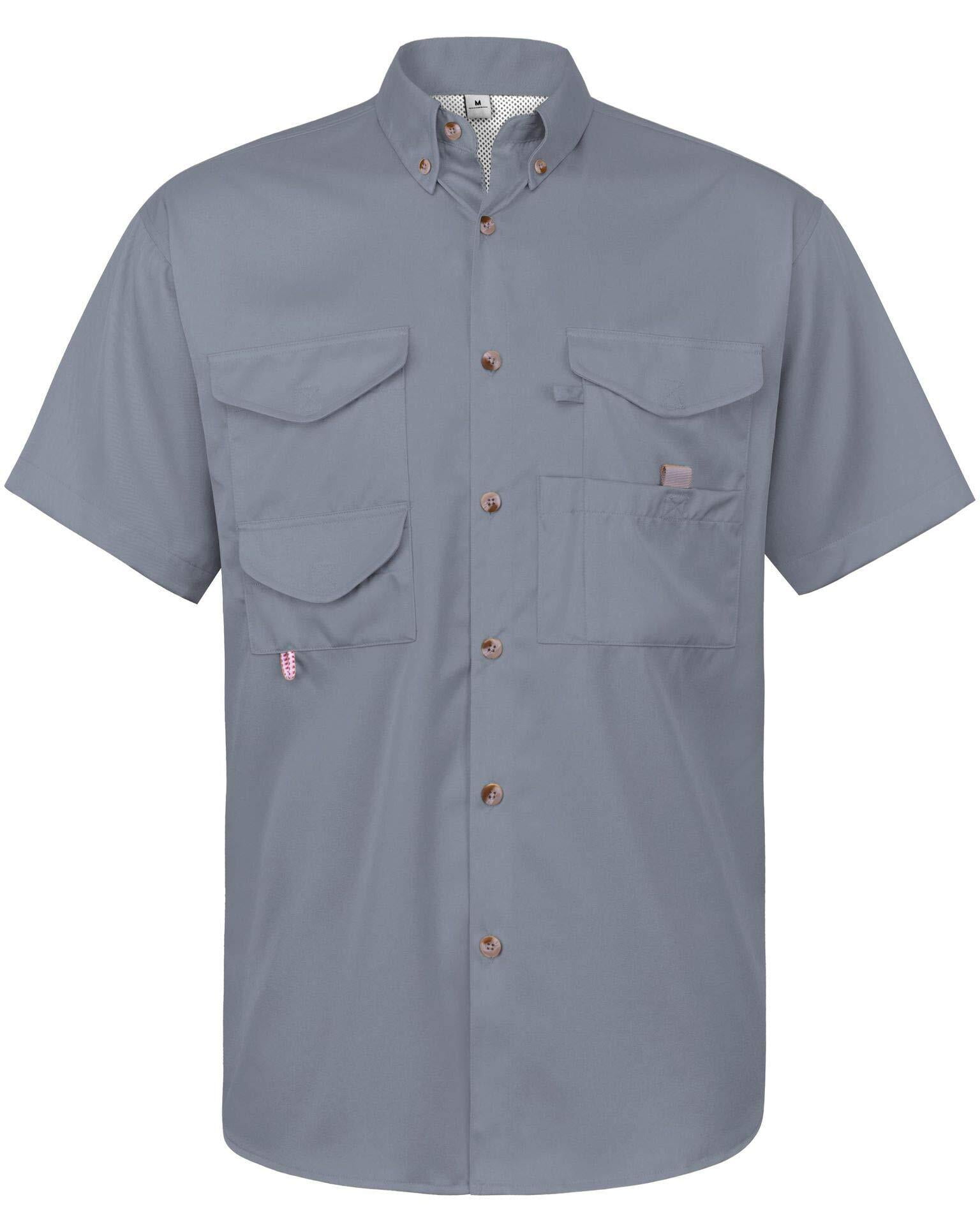 Alimens & Gentle Mens Short Sleeve Fishing Shirt UPF 40+ Sun Protection  Breathable Shirts