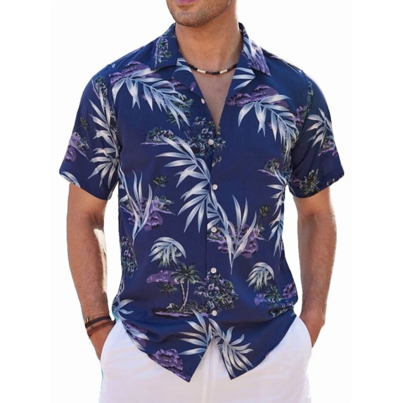 sogami Mens Short Sleeve Hawaiian Aloha Shirts Summer Tropical Camp Collar Shirt