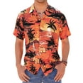 thumbnail image 1 of sogami Mens Short Sleeve Hawaiian Shirts Sunset Pattern Holiday Shirt, 1 of 6