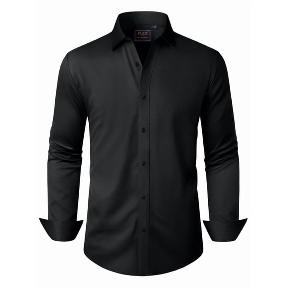 sogami Mens Solid Long Sleeve Dress Shirts Stretch Cotton Business Shirt