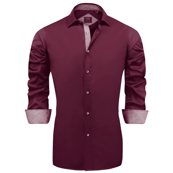 sogami Mens Stretch Cotton Business Shirt Long Sleeve Wrinkle-Free Dress Shirt