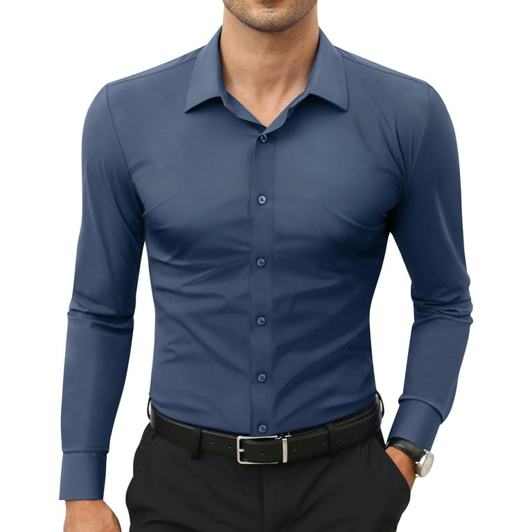 Dress Best Slim Fit Button Down Shirts Slim Fit Yellow Solid