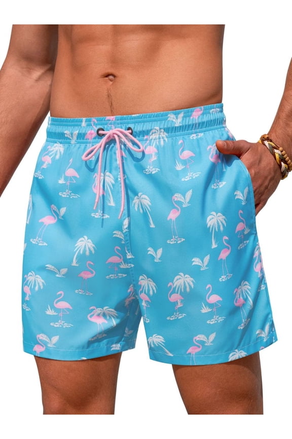 Mens Swim Trunks With Mesh Liner Quick Dry Board Shorts Men's Beach Swimsuit