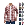 thumbnail image 1 of sogami Red Plaid Flannel Shirts for Men Long Sleeve Casual Button Down Shirt, 1 of 8