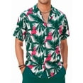 thumbnail image 1 of sogami Short Sleeve Button Up Shirts for Men Flamingo Hawaiian Aloha Shirt, 1 of 7
