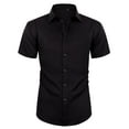 Alimens & Gentle Short Sleeve Dress Shirts for Men Stretch Casual Button Down Shirt