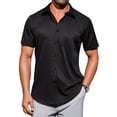 thumbnail image 1 of sogami Short Sleeve Dress Shirts for Men Stretch Casual Button Down Shirt, 1 of 8