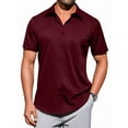 thumbnail image 1 of sogami Short Sleeve Dress Shirts for Men Stretch Casual Button Down Shirt, 1 of 7