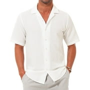 Alimens & Gentle Short Sleeve Seersucker Shirts for Men Casual Button Down Shirt