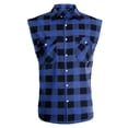 thumbnail image 1 of sogami Sleeveless Plaid Flannel Shirts for Men Casual Button Down Shirt, 1 of 6