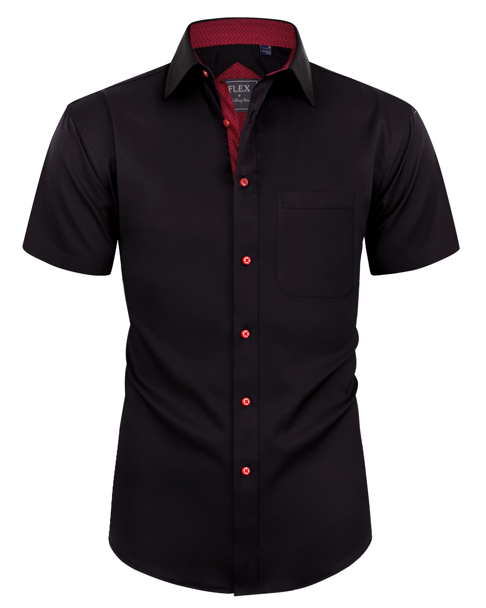 Alimens & Gentle Stretch Short Sleeve Dress Shirt Regular Fit Business ...