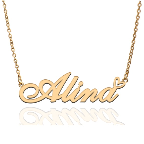 Alina Custom Name Necklace Customized Personalized Plated Name Necklace for Mother Daughter Friendship Women Valentine's Day Christmas Birthday New Year Gold