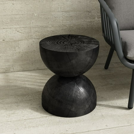 Alina End Table for Indoors or Outdoors - Black Pine Finish