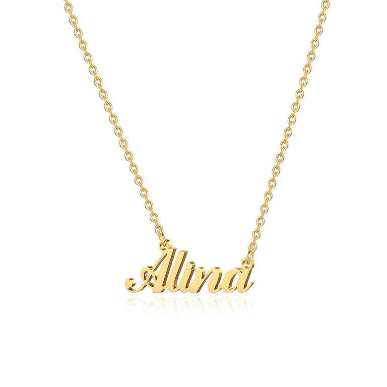 Alina Name Necklace, 18K Gold Filled Custom Name Necklace