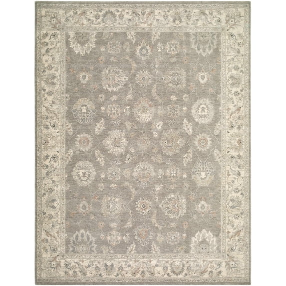 BoutiqueRugs Alinae Traditional Area Rug - Light Sage, Slate Blue, Cream - 2' x 2'11"