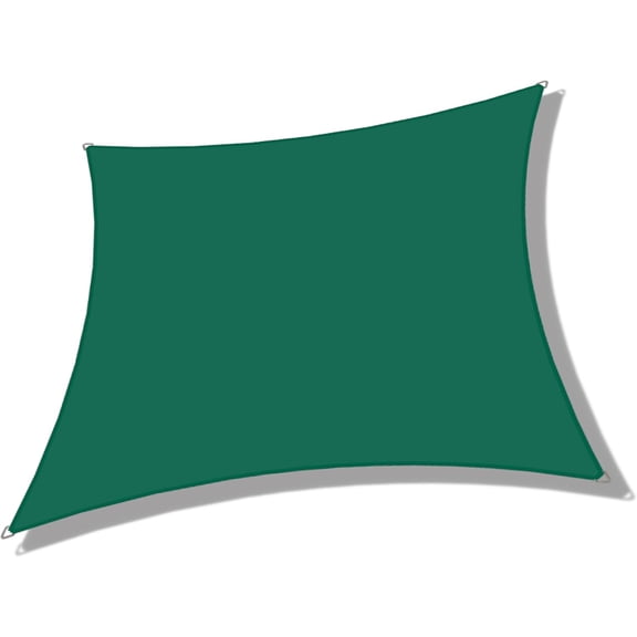 Alion Home 10' x 10' Waterproof Woven Sun Shade Sail in Vibrant Colors (Forest Green)