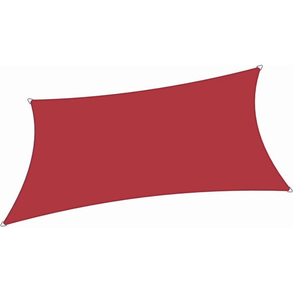 Alion Home 10' x 13' Waterproof Woven Sun Shade Sail in Vibrant Colors (Burgundy Red)