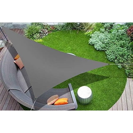 Alion Home 12' x 12'x 12' Triangle Waterproof Woven Sun Shade Sail in Vibrant Colors (Grey)