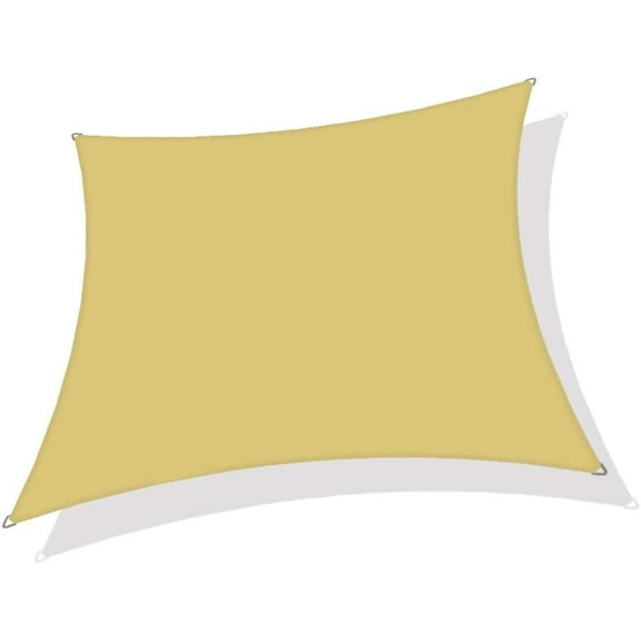 Alion Home 6' x 10' Rectangle Waterproof Polyester Woven Sun Shade Sail (2, Desert Sand)