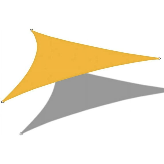 Alion Home 9' x 9' x 12.7' Right Triangle PU Waterproof Woven Sun Shade Sail Custom (1, Mango Yellow)