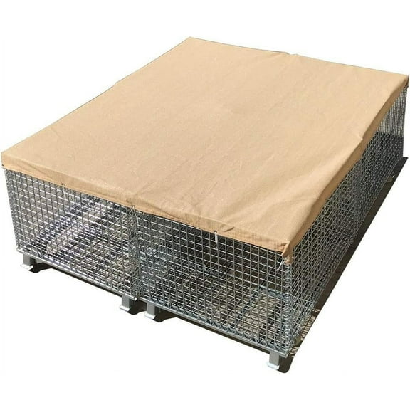 Alion Home© Sun Block Dog Run & Pet Kennel Shade Cover Privacy Screen (Dog Kennel not Included) - No Black Trim - Beige (10' x 20')