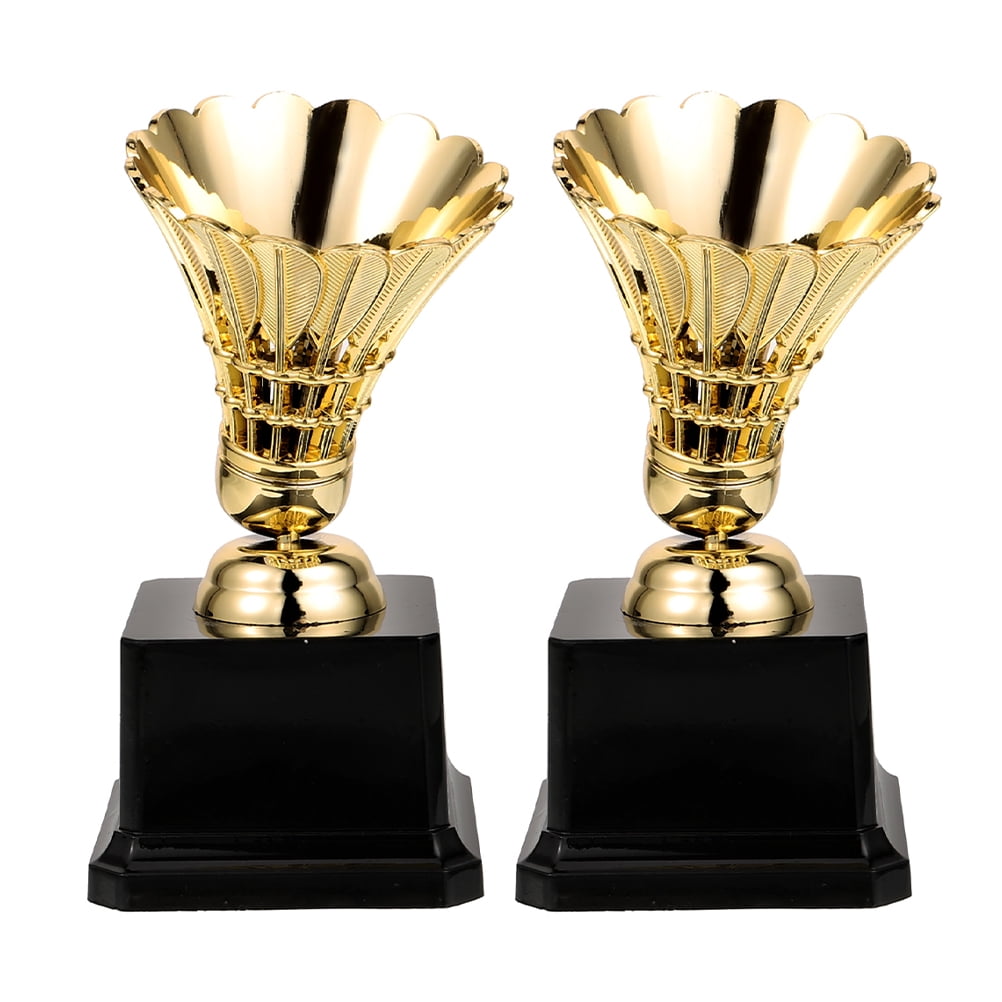 KHBUAB MultiColor Badminton Trophy for Awarding Children and Parties, Plastic Decorative Trophy Model, 2pcs