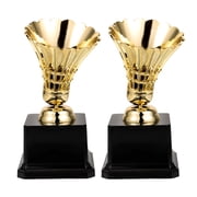 KHBUAB 2Pcs Trophy Decor for Sports Award with Realistic Badminton Design for Celebration