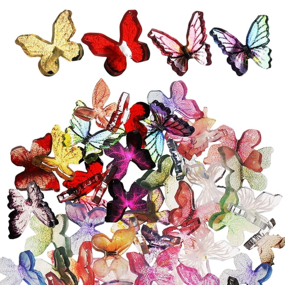 Alipis 50 Pcs Mini Butterflies Craft Butterflies Mini Butterfly Nail Charms Small Butterflies Miniature Things For Crafts Cake